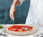 Okrogla šamotna plošča z nožkom za rezanje pizze - Orion - slika 4