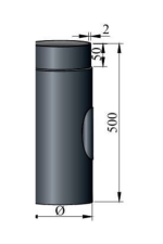 Dimna cev s čistilno odprtino - dolžina 500 mm - slika 2