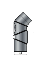 Dimno koleno 4 delno nastavljivo 90 st. s čistilno odprtino - slika 2