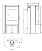 Prostostoječa kaminska peč na drva - COLOR D11-2T - slika 2