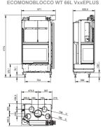 Kaminski vložek na drva - PALAZZETTI ECOMONOBLOCCO WT 66 CORNER - slika 8