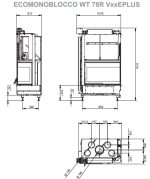 Kaminski vložek na drva - PALAZZETTI ECOMONOBLOCCO WT 78 CORNER - slika 5