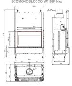 Kaminski vložek na drva - PALAZZETTI ECOMONOBLOCCO WT 86 FRONT VERSION - slika 2