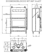 Kaminski vložek na drva - PALAZZETTI ECOMONOBLOCCO WT 86 FRONT VERSION - slika 3