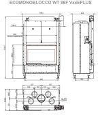 Kaminski vložek na drva - PALAZZETTI ECOMONOBLOCCO WT 86 FRONT VERSION - slika 4