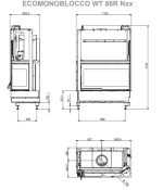 Kaminski vložek na drva - PALAZZETTI ECOMONOBLOCCO WT 86 CORNER - slika 3