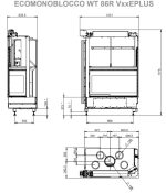Kaminski vložek na drva - PALAZZETTI ECOMONOBLOCCO WT 86 CORNER - slika 5