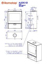 Prostostoječa kaminska peč - ROMOTOP ALEDO 03 7,8 kW - slika 3